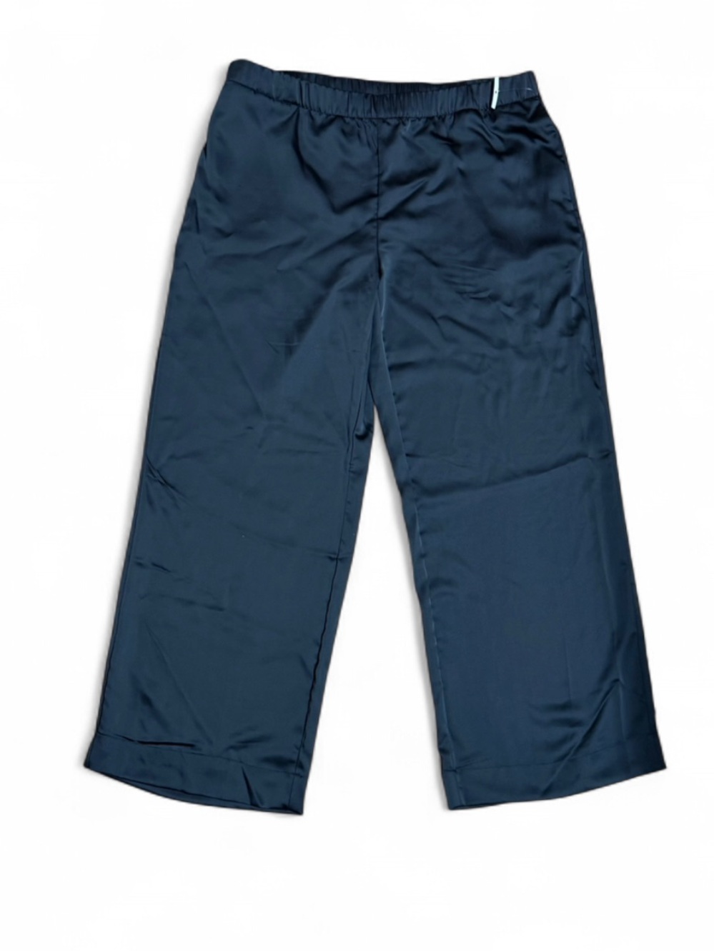A New Day High-Rise Satin Wide Leg Pants Black Size Large Pockets